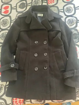 Abrigo de paño RTA negro