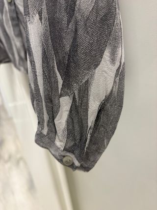 Camicia Sisley donna fantasia grigio/bianco