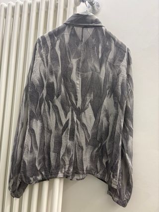 Camicia Sisley donna fantasia grigio/bianco