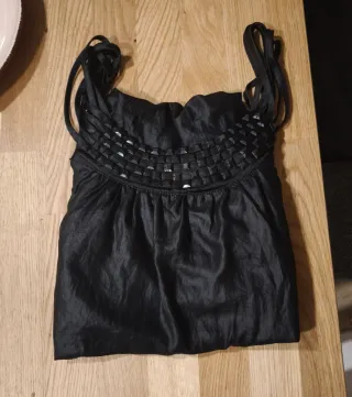 Blusa fiesta tirantes negra T. S-M