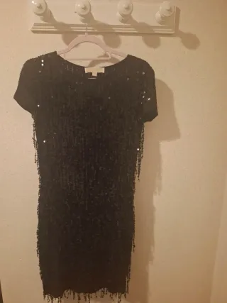 Vestido Michael Kors lentejuelas negro T.XS