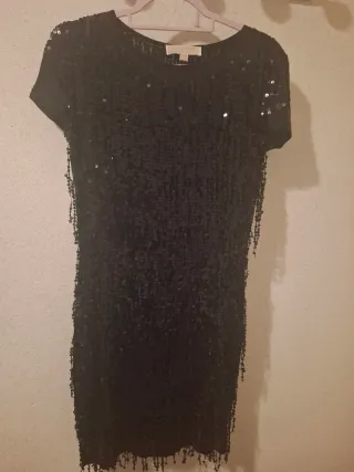 Vestido Michael Kors lentejuelas negro T.XS