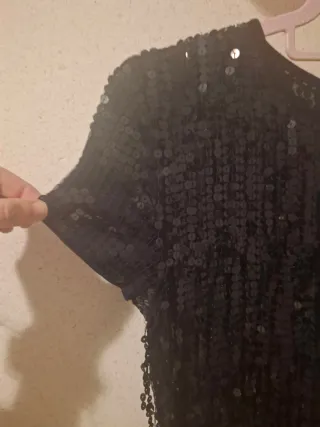 Vestido Michael Kors lentejuelas negro T.XS