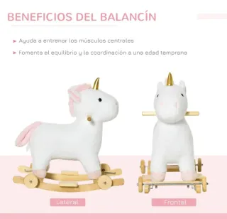 Caballo balancín unicornio infantil