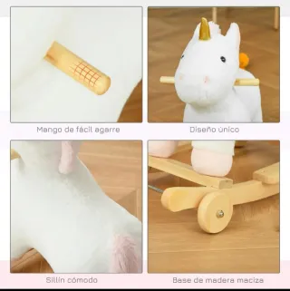 Caballo balancín unicornio infantil