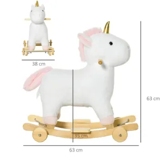 Caballo balancín unicornio infantil