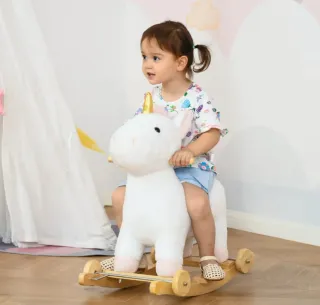 Caballo balancín unicornio infantil
