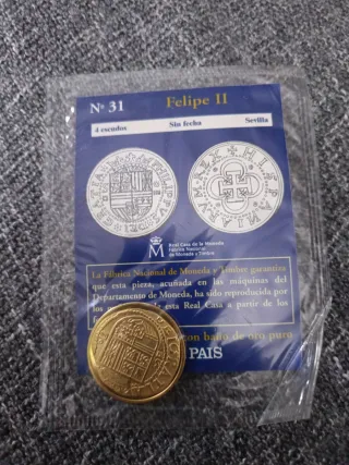 Réplica moneda 4 escudos Felipe II El País