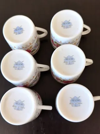 Lote 6 Chávenas Café Porcelana Chinesa
