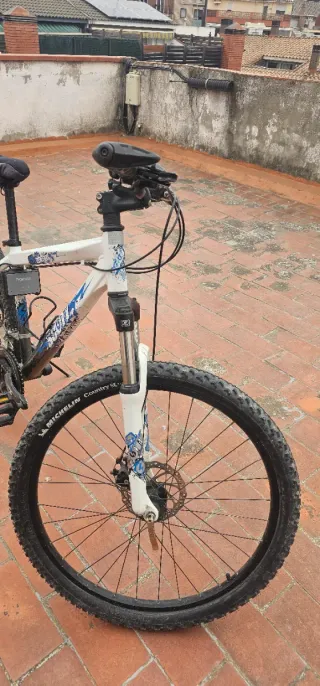 Bicicleta de montaña blanca