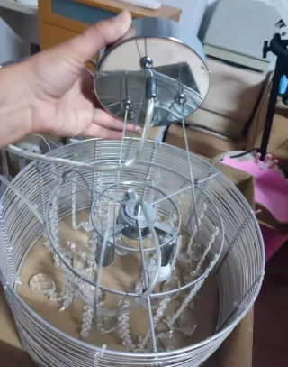 Elegante lámpara de salón de acero y cristal