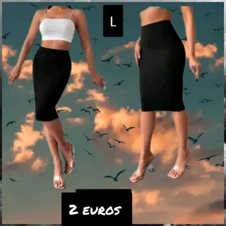 Falda lápiz negra talla L