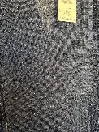 Vestido largo Zara lentejuelas azul plateado