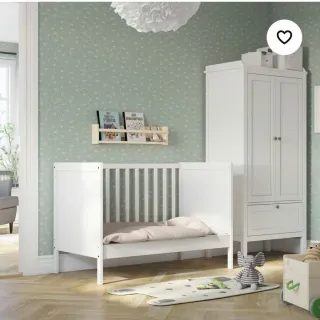 2 Cunas de Ikea, madera, blancas con colchón