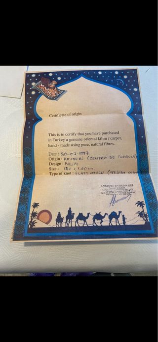 Kilim Turco Lana Blu e Rosso