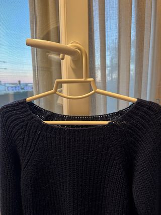 Jersey de punto azul mujer