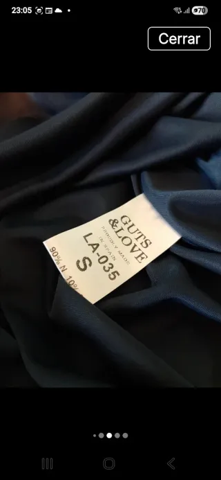 Vestido azul Gurs & l9ve encaje manga larga