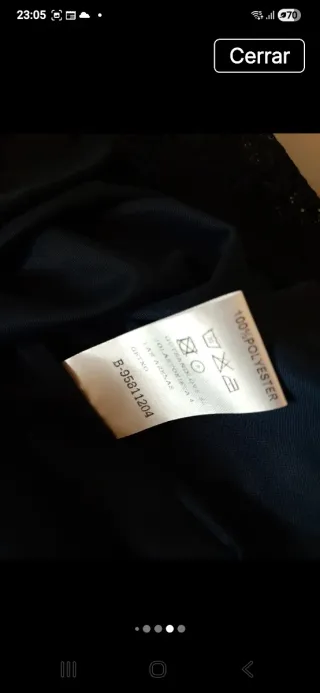 Vestido azul Gurs & l9ve encaje manga larga