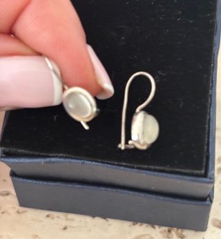 Pendientes Plata y Piedra Luna Largos