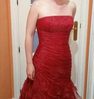 Vestido rojo organza talla 36