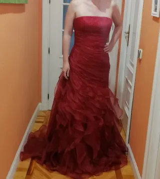 Vestido rojo organza talla 36