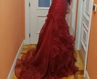Vestido rojo organza talla 36