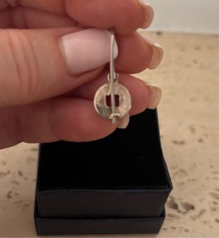 Pendientes largos plata y amatista