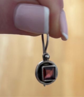 Pendientes largos plata y amatista