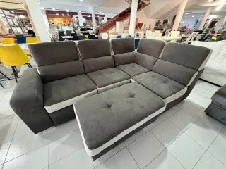 Sofá Cama Chaise Longue con Puff