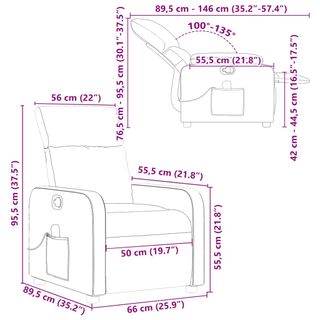 Sillón reclinable masaje cuero sintético negro