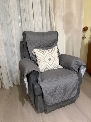 Sillón Reclinable Gris con Funda