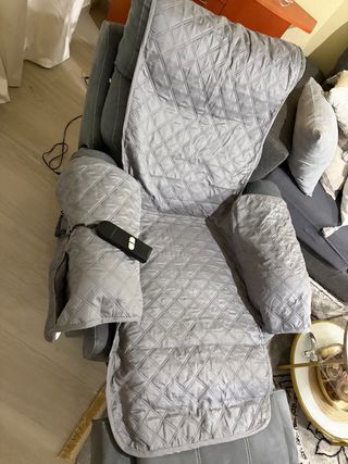 Sillón Reclinable Gris con Funda