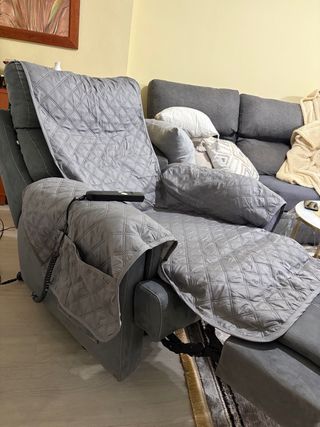 Sillón Reclinable Gris con Funda