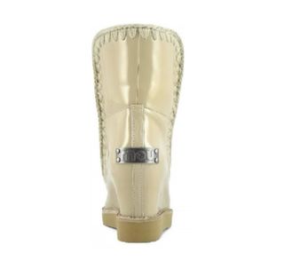 Botas Mou Beige Cuña Charol Originales