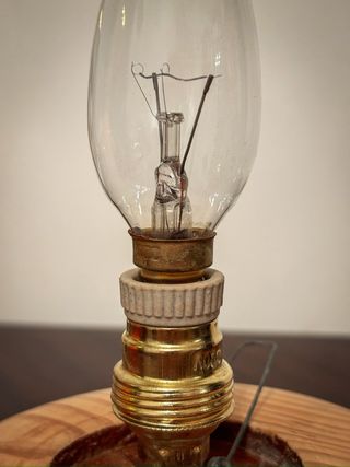 Mid-Century Modern Wooden Globe Lamp – 70s