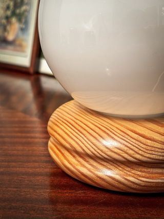 Mid-Century Modern Wooden Globe Lamp – 70s