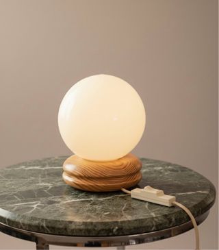 Mid-Century Modern Wooden Globe Lamp – 70s