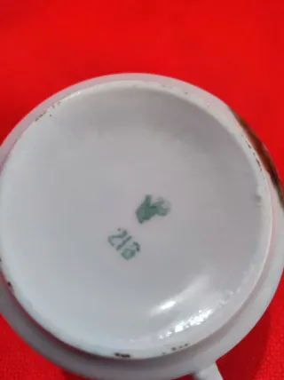 Juego Café/Té Porcelana VINTAGE Floral - Sello 216