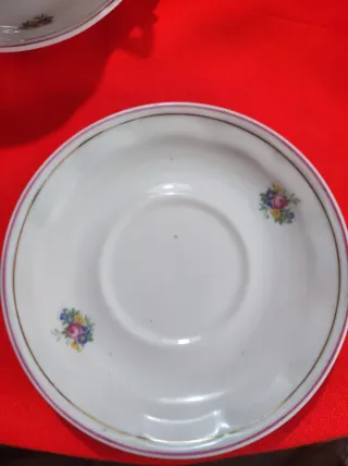 Juego Café/Té Porcelana VINTAGE Floral - Sello 216