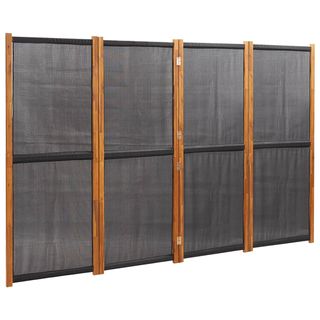 Biombo Divisor 4 Paneles Negro 280x180 cm