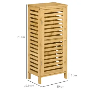 Armario de baño bambú con estantes