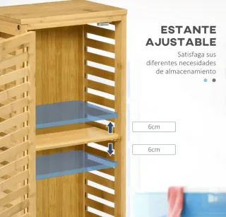 Armario de baño bambú con estantes