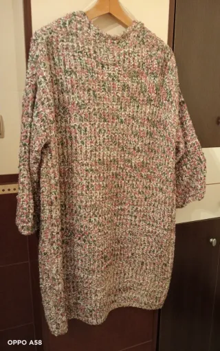 Chaqueta tres cuartos lana multicolor