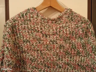 Chaqueta tres cuartos lana multicolor