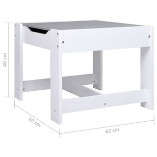 Mesa infantil con 2 sillas MDF blanco