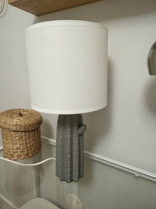 Lámpara Cactus Gris y Blanca