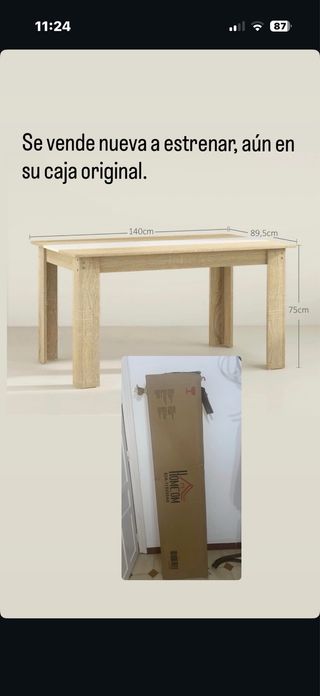 Mesa rectangular HOMECOM nueva en caja