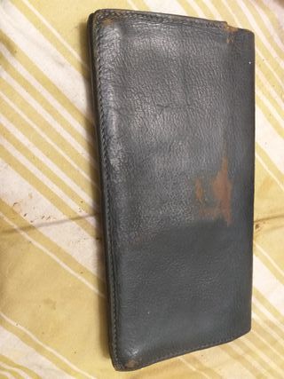 Cartera antigua piel cobrador años 60