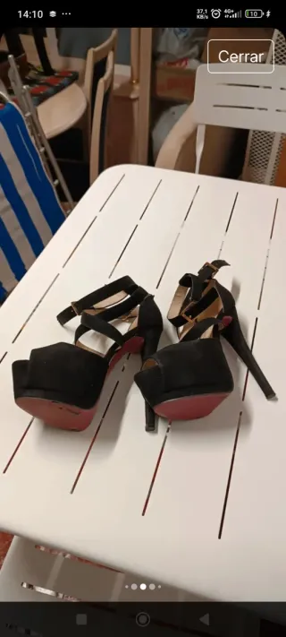 Lote Zapatos Tacón Plataforma Dorados y negros