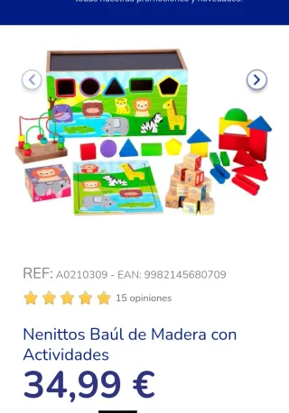 Baúl de madera con actividades Juguettos